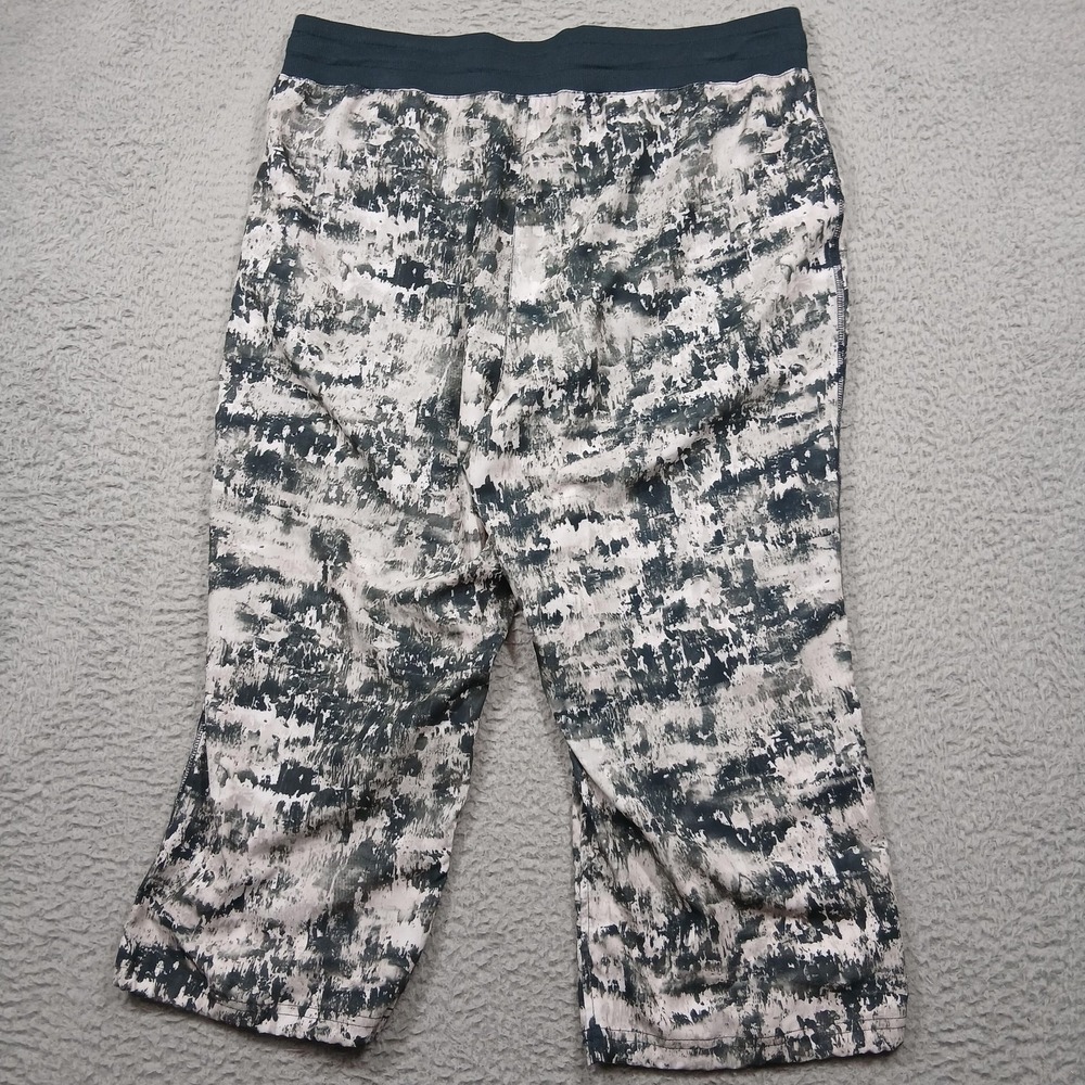 RBX Capri Pants‎ Womens Large Gray Camo Drawstring Zip Pockets Athletic CR299 - Picture 2 of 5